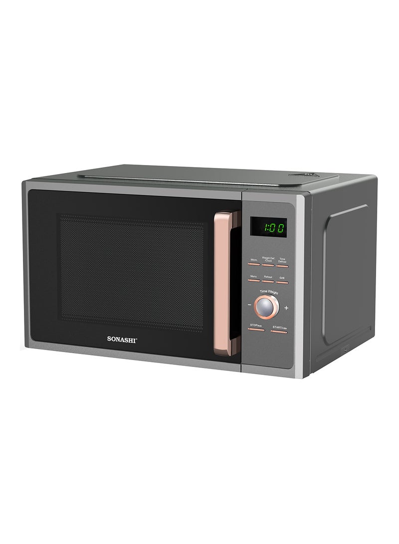 SONASHI 25L Microwave Oven - Digital Touch Control | Pull Open Door Handle with Child Safety Lock | 1000W Grill, Fast Heating and Defrost Function | Good for Home & Office with 5 Power Levels 25 L 1000 W SMO-925DG Black/White - Image 2