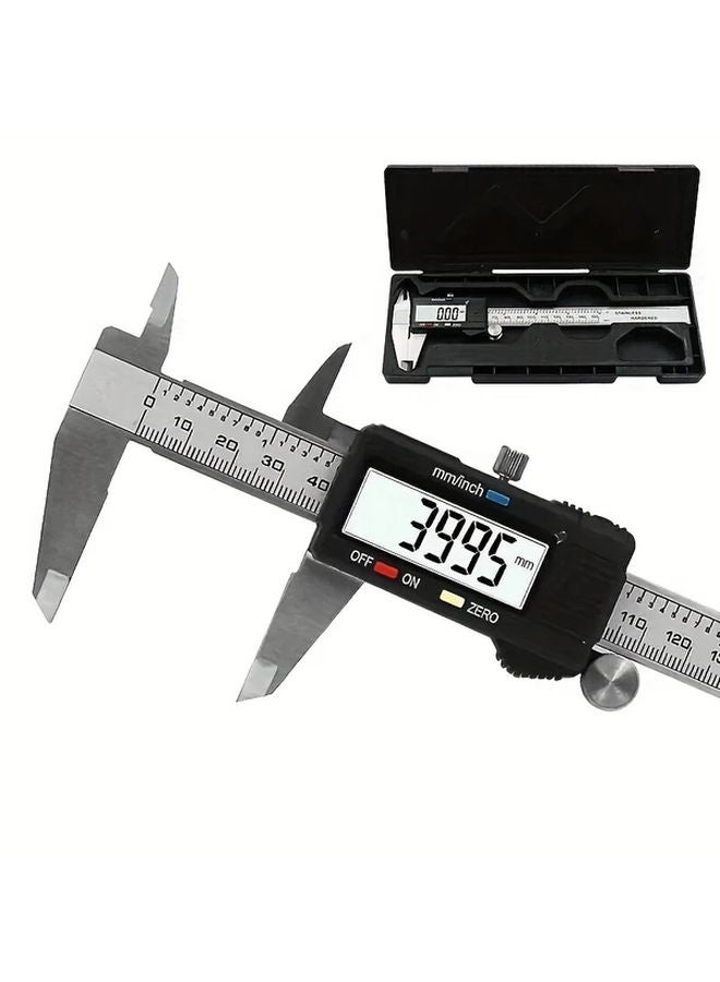 Black Stainless Steel Digital Caliper 0 150mm LCD Display Precision Measuring Tool - Image 1