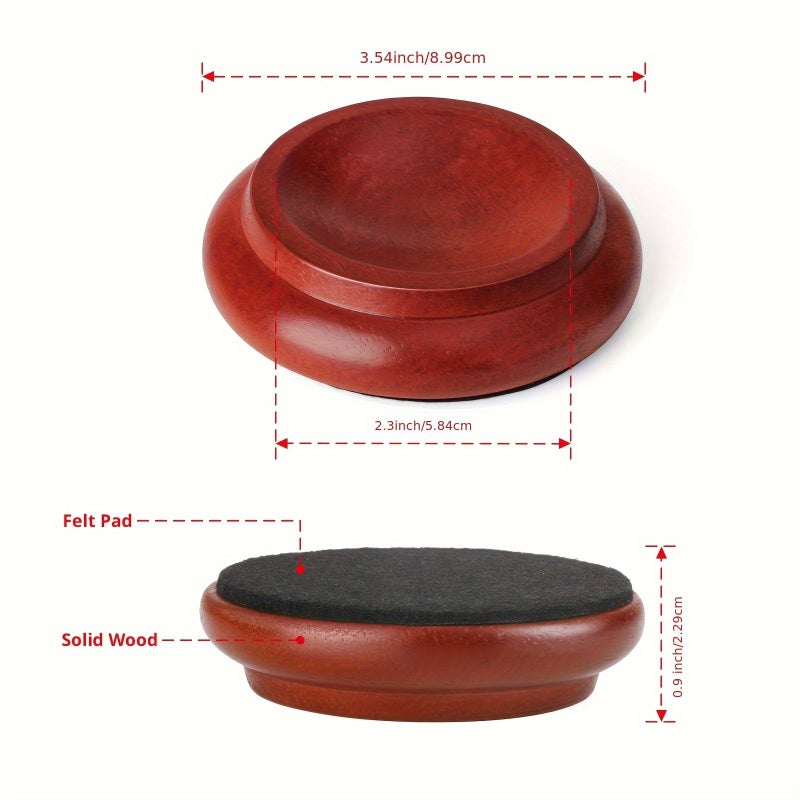 Solid Wood Upright Piano Caster Cups Furniture Protectors For Hardwood Floors - Image 3