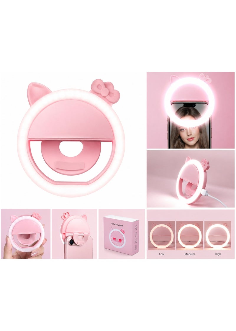 3-level selfie ring light for mobile phones, used as a selfie light and video calls, suitable for all sizes of mobile phones, tablets and laptops - Image 1