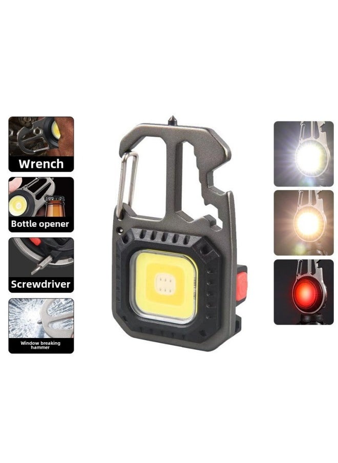 Generic - Function Portable Light Mini Work Light Portable High Brightness Keychain Light Strong Light Led Outdoor Mini Flashlight-Color:Plastic 200 MA - Image 1