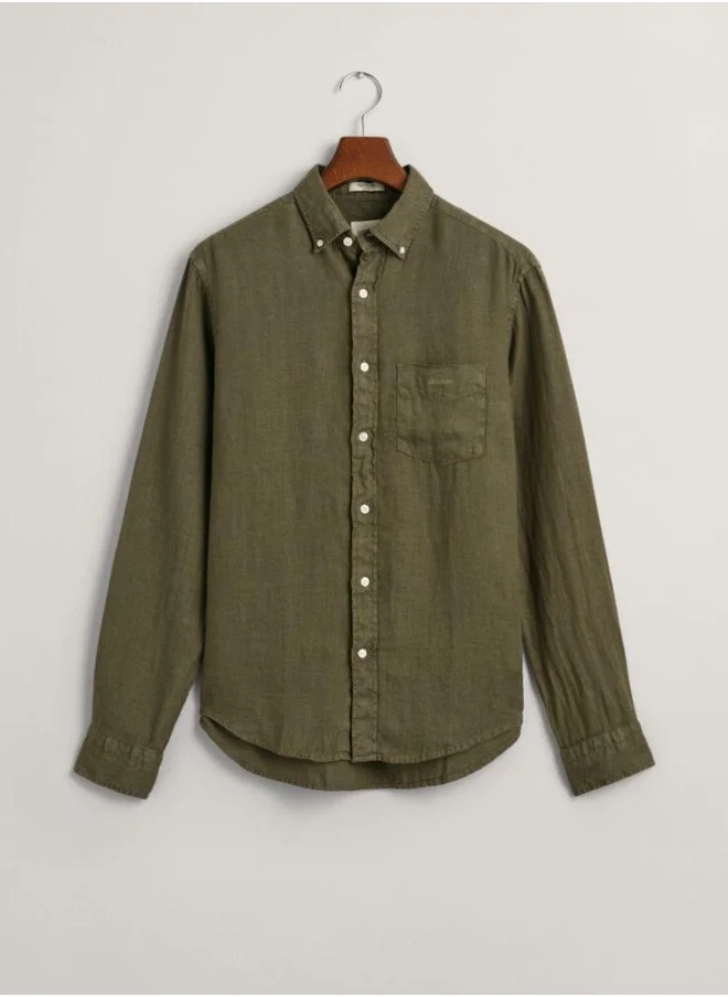 غانت Gant Regular Fit Garment-Dyed Linen Shirt
