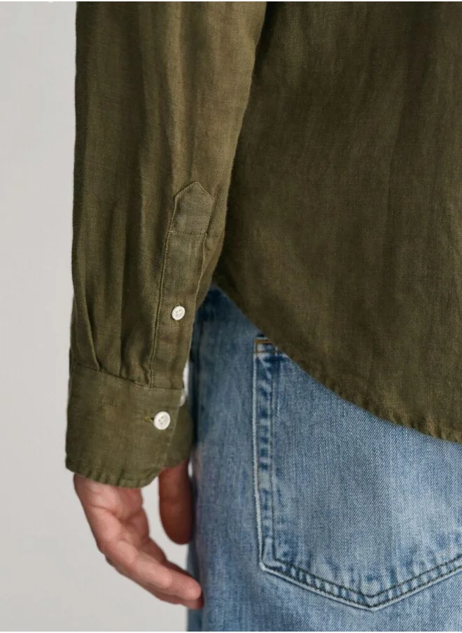 غانت Gant Regular Fit Garment-Dyed Linen Shirt