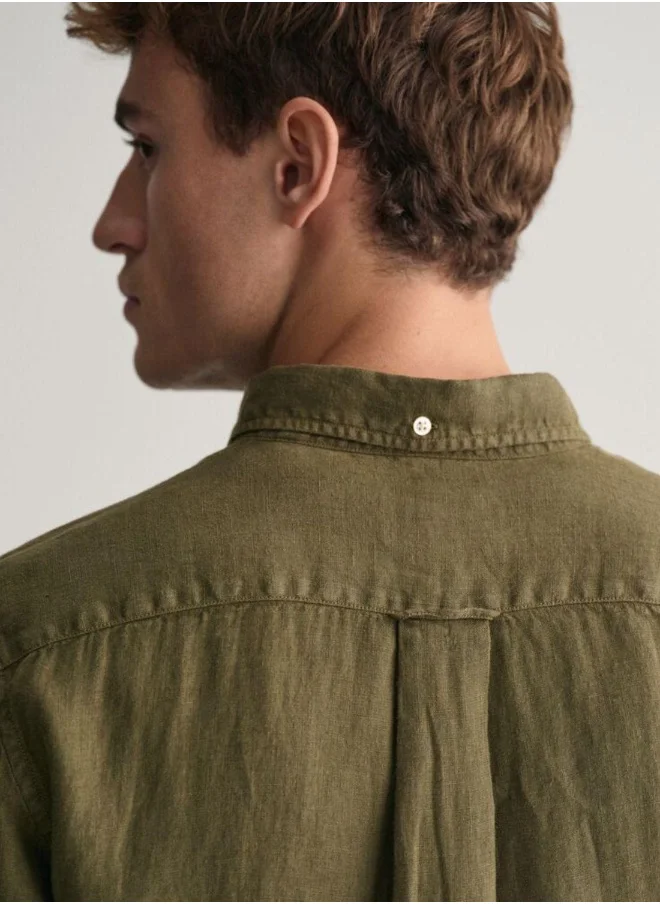 غانت Gant Regular Fit Garment-Dyed Linen Shirt
