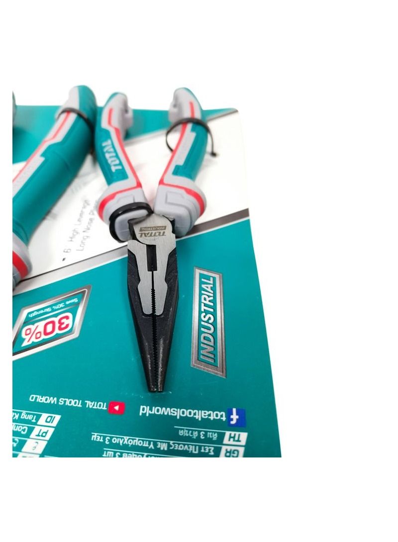 TOTAL 3 pc High Leverage Plier set, 8" Combination Pliers,7" Diagonal Cutting Pliers,6"Long Nose Pliers, Heavy Duty Pliers Set - T0TAL THT2K0301S - Image 4