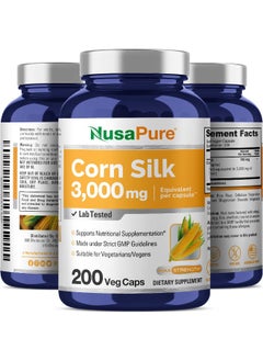 NusaPure Corn Silk Extract 3,000 Mg Per Caps - 200 Veggie Caps (100% Vegetarian, Non-Gmo, Extract 20:1 & Gluten-Free)  - Image 4