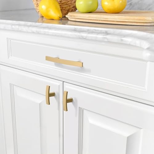Amerdeco 10 Pack Bronze Cabinet Pulls - 3 Inch(76mm) Hole Center Hardware Kitchen Cabinet Handles for Bathroom and Dresser - Gold Finish ZH0003 - Image 5
