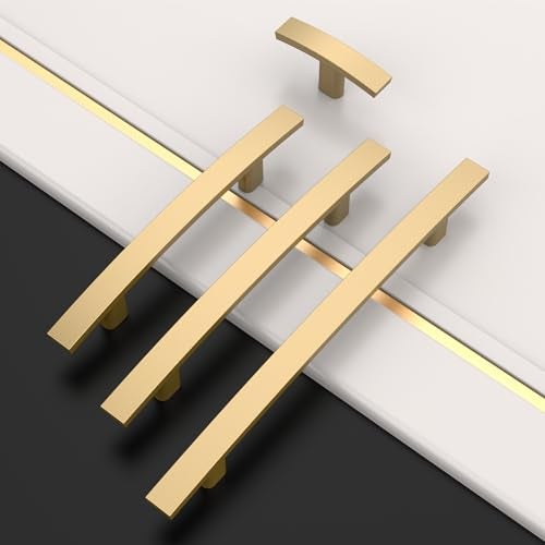 Amerdeco 10 Pack Bronze Cabinet Pulls - 3 Inch(76mm) Hole Center Hardware Kitchen Cabinet Handles for Bathroom and Dresser - Gold Finish ZH0003 - Image 2
