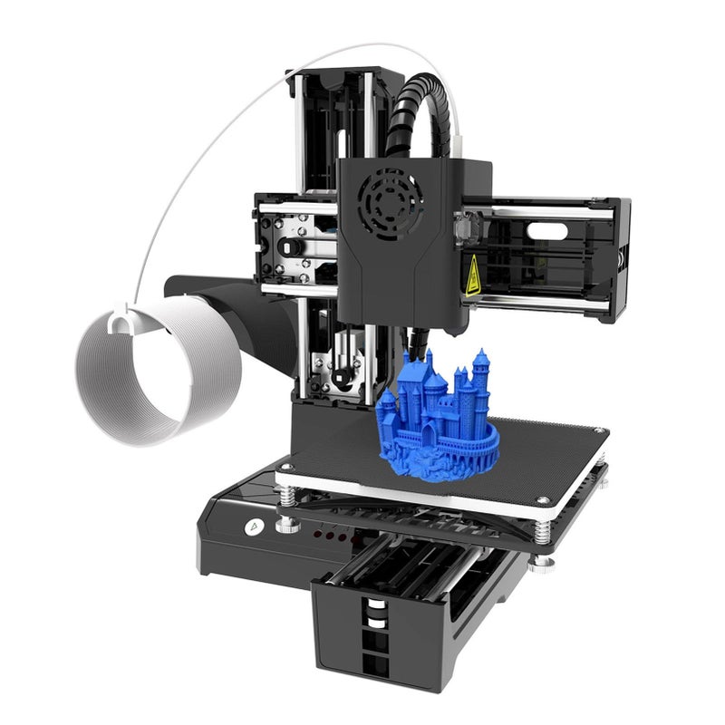 Mini 3D Printer Desktop Printing Machine 100x100x100mm Print Size Removable Platform One Key Printing With TF Card PLA Sample Filament For Beginners Student Education Black - Image 2