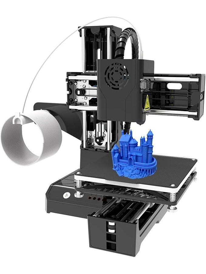 Mini 3D Printer Desktop Printing Machine 100x100x100mm Print Size Removable Platform One Key Printing With TF Card PLA Sample Filament For Beginners Student Education Black - Image 1