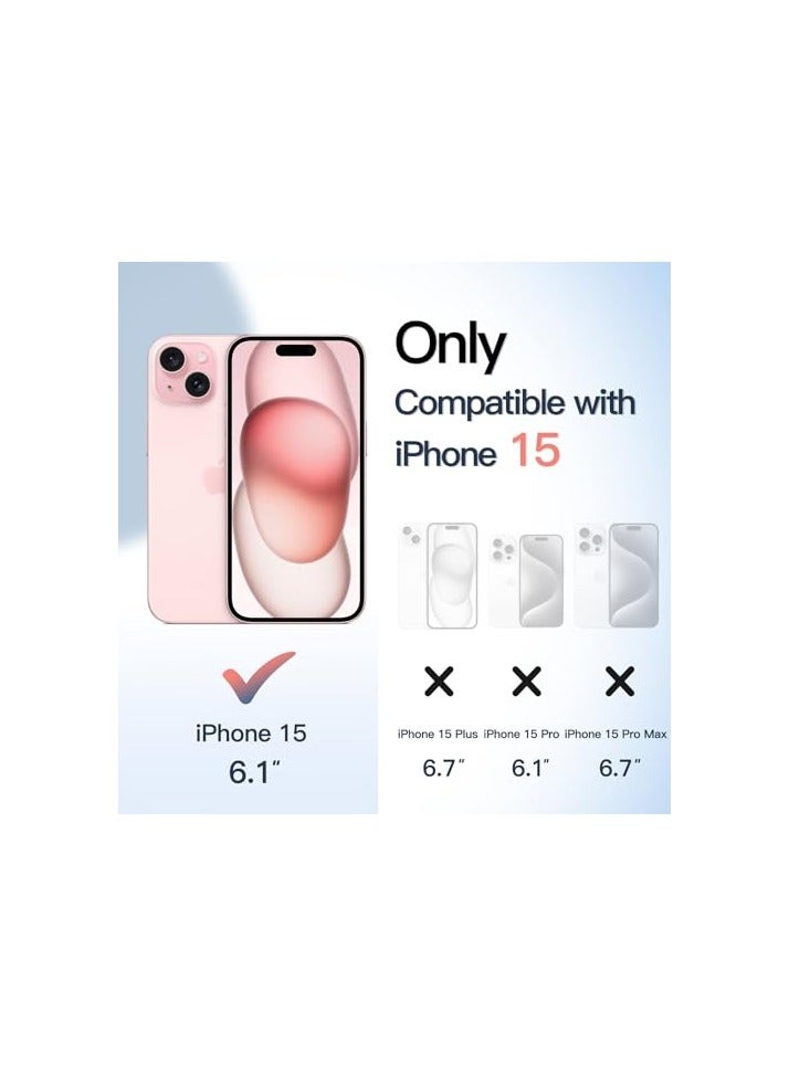 جي تيك حافظة JETech لهاتف iPhone 15 مقاس 6.1 بوصة، غطاء ممتص للصدمات للهاتف، إطار من مادة TPU بلون سادة غير لامع، ظهر شفاف مضاد للخدش (وردي) - Image 5