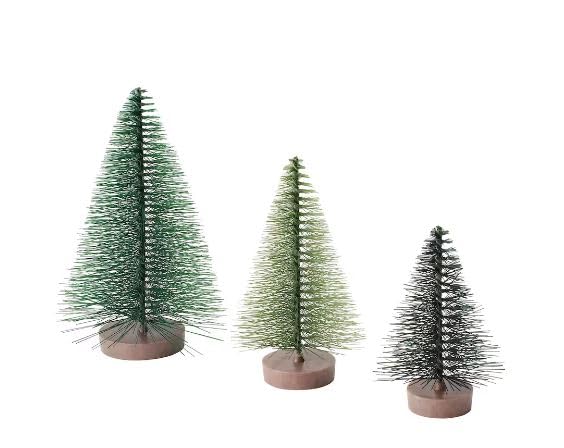 Uppfylld Vinterfint Decoration set of 3 Christmas tree green