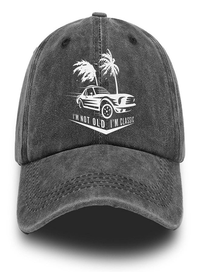 Negi l'm Not Old I'm Classic Baseball Cap for Women Men Vintage Car Palm Tree Hat Black Plain Washed Distressed Baseball Hats Golf Dad Ball Cap Fishing Hiking Camping Hats for Parents, Grandparents - Image 1