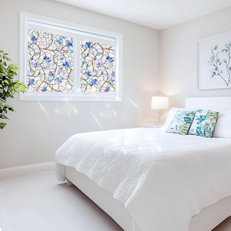 SOMWISE Rainbow Window Privacy Film,Heat Control,UV Blocking,Anti-Glare,Day & Night Privacy Protection & Decoration for Home, Bathroom,Glass Door,Static Cling,Renter-Friendly with Installation Tools - Image 3