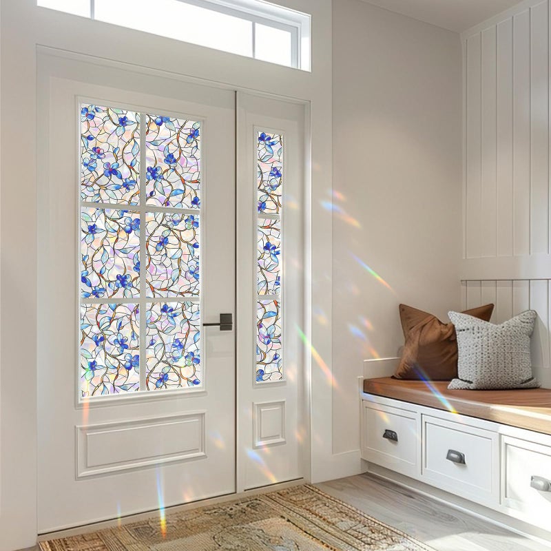 SOMWISE Rainbow Window Privacy Film,Heat Control,UV Blocking,Anti-Glare,Day & Night Privacy Protection & Decoration for Home, Bathroom,Glass Door,Static Cling,Renter-Friendly with Installation Tools - Image 5