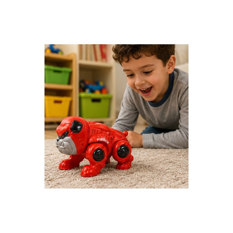 Electric Mechanical Bully Pitbull Robot Dog Toy for Ages 3 and Up, Red - Image 4