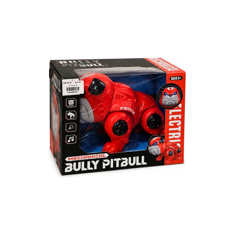 Electric Mechanical Bully Pitbull Robot Dog Toy for Ages 3 and Up, Red - Image 1