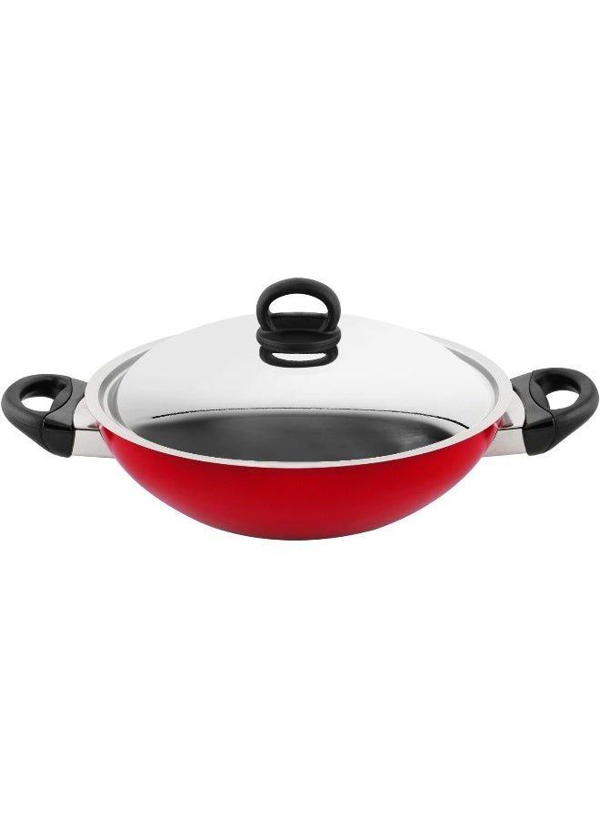 Premier Aluminium Non Stick Chinese Wok - 30 Cm - Image 3