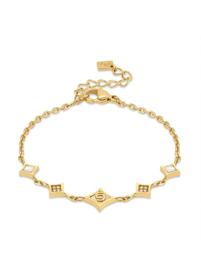 Francesca Gold Bracelet with 5 Small Motif Charms for Women