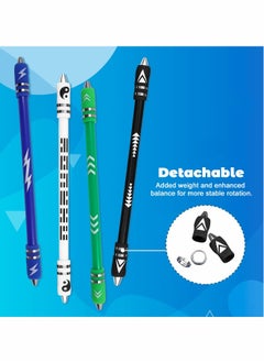 Generic Weighted Finger Spinning Pen Mod with Silicone Bracelet, Metal Heads Gaming Finger Pen, Anti Slip 8.5In Rotating Ballpoint Pen for Student Adults to Relieve Stress, No Pen Refill  - Image 3