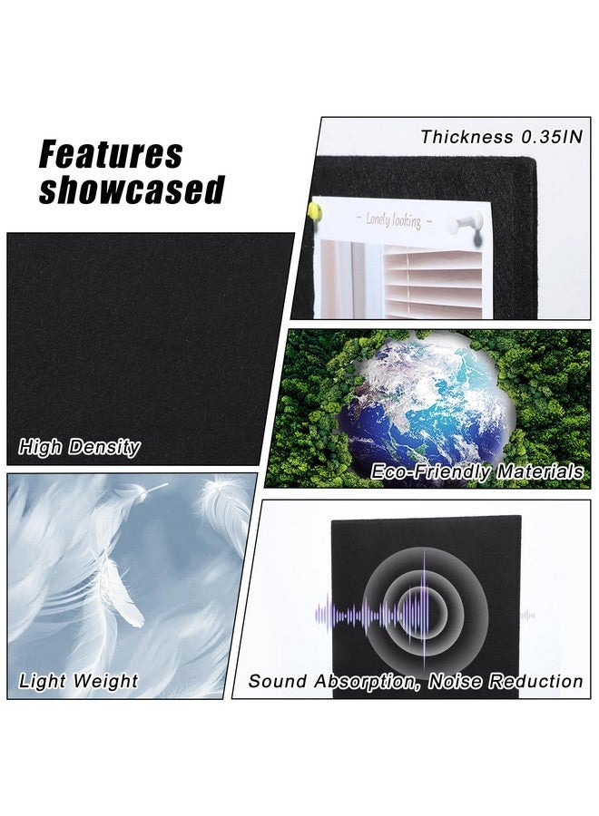 Thboxes Large Cork Board 36" X 24", 6 Pack Felt Wall Tiles With Colored 30 Pcs Pushpins, Black Bulletin Board With Removable Self-Adhesive Strips, Pin Board Cork Boards For Walls Office Home- Black - Image 5