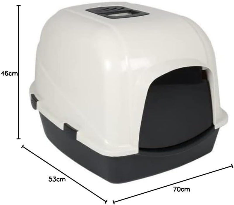 Ebi Eclipse 70 Zen Series Litter Box for Cats 56X70X46cm - Spacious Enclosed Design, White - Image 3