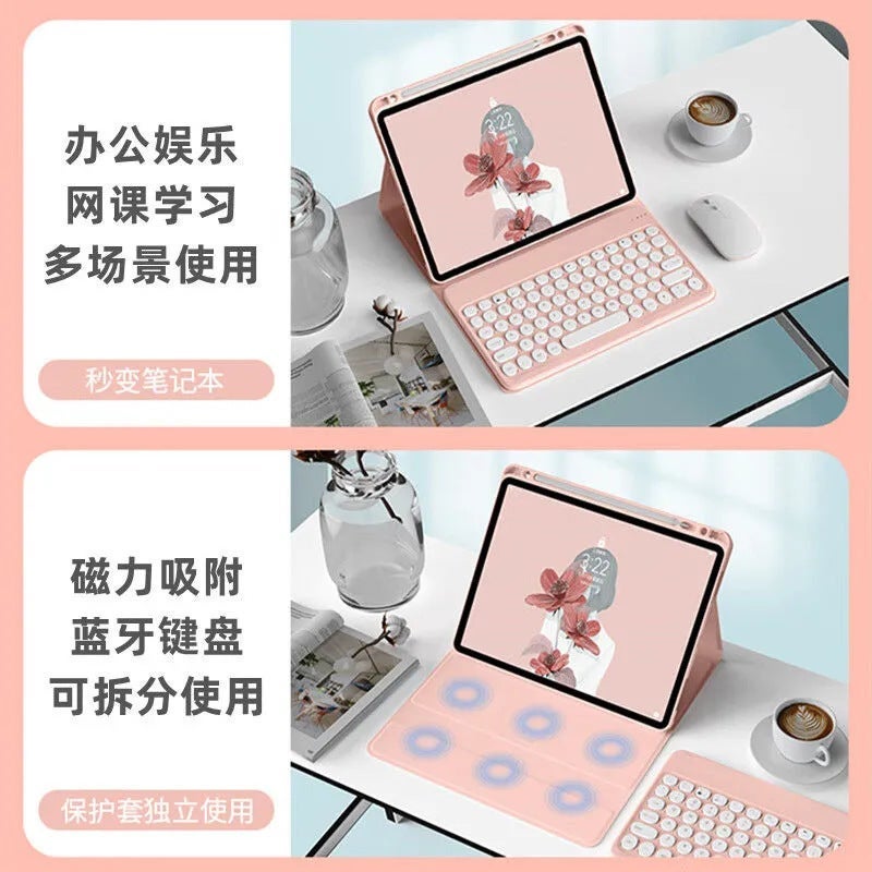 For Samsung S9Fe Tablet Protective Case With Pen Slot Mute Bluetooth Keyboard Office Magnetic Split Keyboard - Image 4