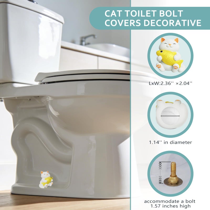 boeemi Cat Toilet Bolt Covers Decorative â€“ 2PCS Toilet Screw Caps Glow in the Dark for Most Floor Bolts, PLA Material, Fun Bathroom Decor Gift - Image 4