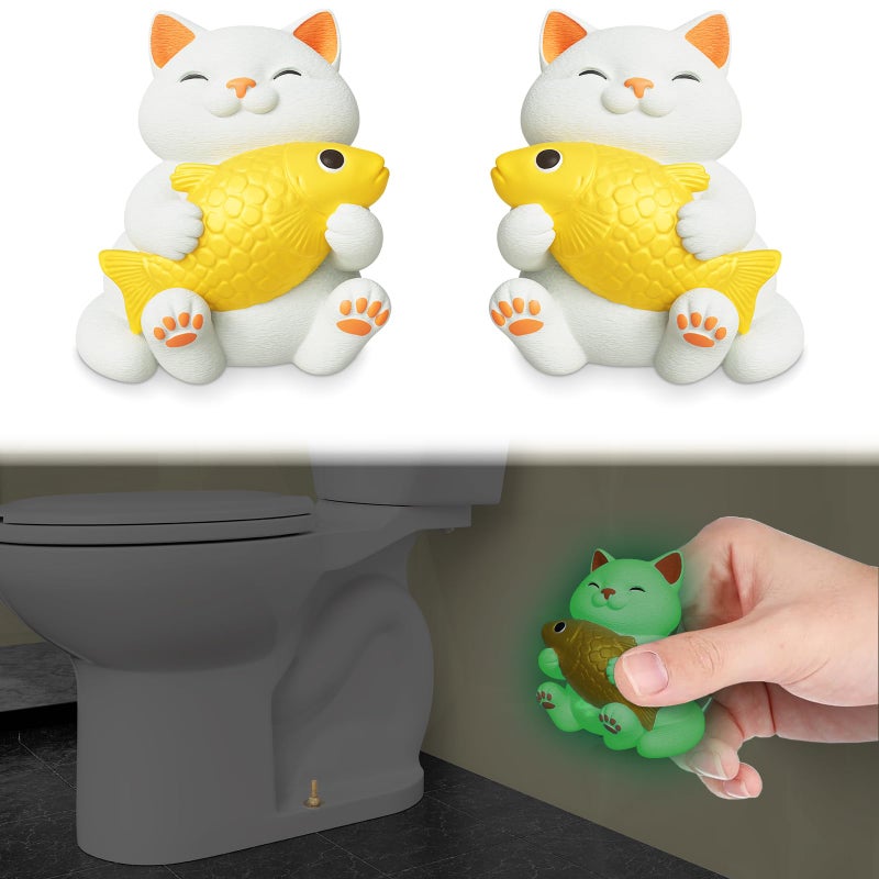 boeemi Cat Toilet Bolt Covers Decorative â€“ 2PCS Toilet Screw Caps Glow in the Dark for Most Floor Bolts, PLA Material, Fun Bathroom Decor Gift - Image 1