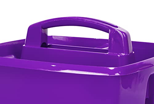 Storex ستوريكس حاملة صغيرة بثلاثة أقسام - منظم متعدد الاستخدامات للفصل الدراسي مع مقبض، بنفسجي، 5-pack (00944U06C) - Image 2