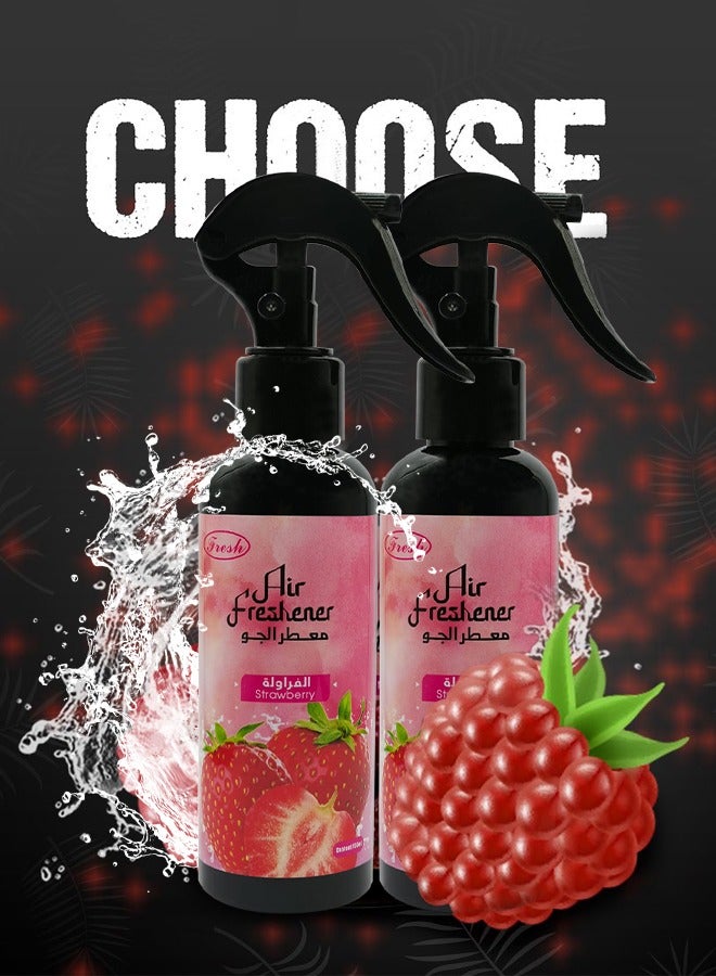 Fresh Combo - Buy 2PC Car Air Freshener Spray 150ml - Long Lasting High Quality Strawberry Air Freshener Home and Car - Image 1