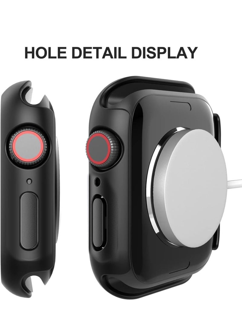 إكس ليفيل غطاء لساعة آبل السلسلة 11، السلسلة 10، مقاس 46 مم، مع واقي شاشة من فيلم مقسّى، واقي كامل من البولي كربونات، غطاء شاشة عالي الدقة حساس للمس (46 مم، أسود). - Image 5