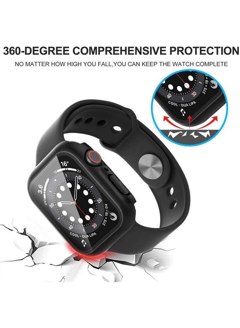 إكس ليفيل غطاء لساعة آبل السلسلة 11، السلسلة 10، مقاس 46 مم، مع واقي شاشة من فيلم مقسّى، واقي كامل من البولي كربونات، غطاء شاشة عالي الدقة حساس للمس (46 مم، أسود). - Image 4