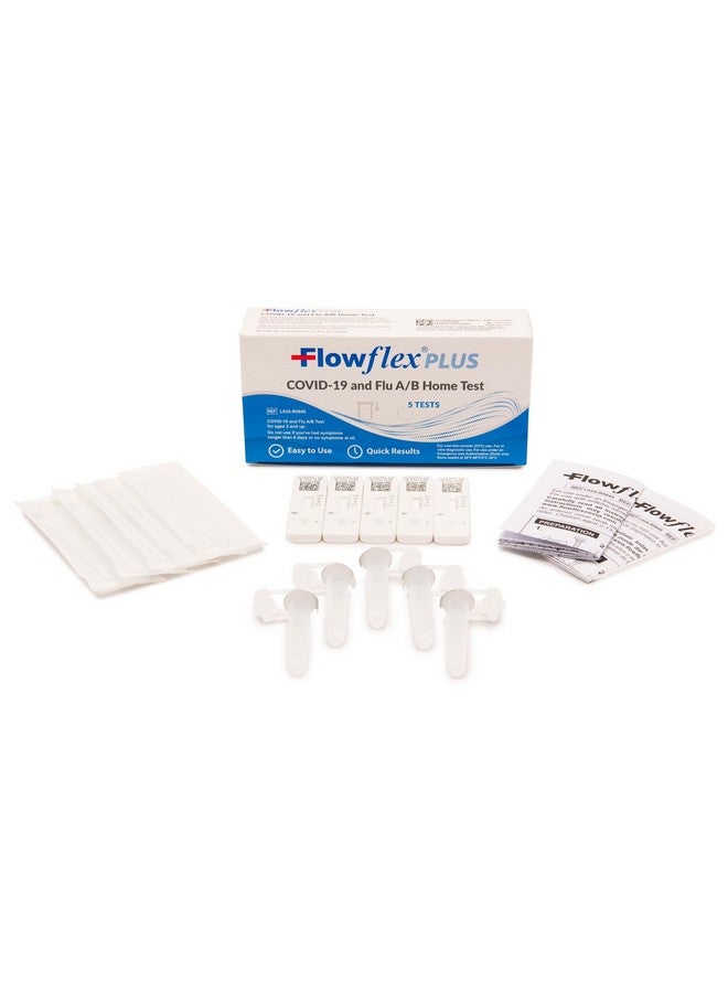 Flowflex® Plus COVID-19 and Flu A/B Home Test - (1 Package, 5 tests) Flu A&B 3-in-1 Antigen Rapid Test, Results in 15 Minutes, FDA Authorized. Non-invasive Nasal Swab, Easy to Use with No Discomfort - Image 2
