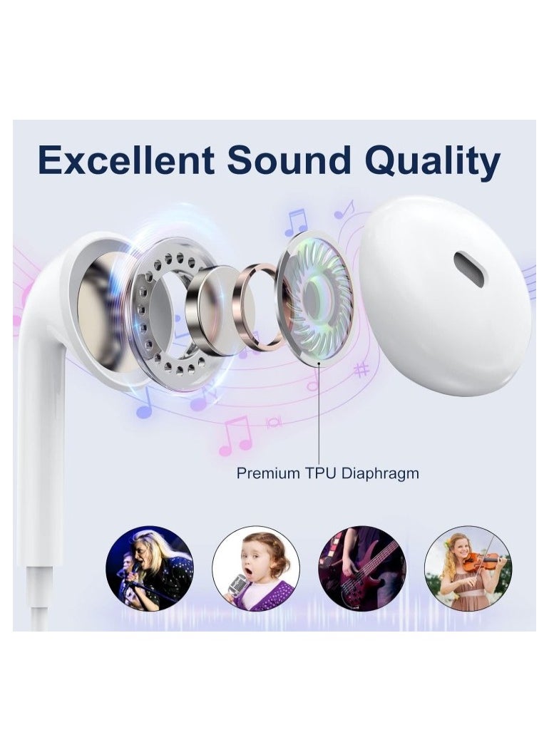 Generic - In-Ear Earbuds Compatible with iPhone, Lightning Connector, White, Wired Earphones with Volume Control and Microphone for iPhone 7, 7 Plus, 8, 8 Plus, 13, 12, 11 Pro Max, X, XS, XR - Image 1