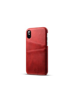 Vintage Card Small Cowhide Pattern For Iphone X Phone Case Protective Case For AppleXS Genuine Leather Business Phone Case-Color:Red-Applicable Model:For Iphone 12 Mini 5.4 Inch