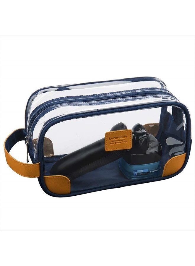 Lermende Toiletry Bag for Men and Women, Mens Toiletry Bag for Traveling.Clear Shaving Dopp Kit for Men Travel Toiletry Bag Unisex Bathroom Travel Bag for Toiletries(Blue) - Image 1