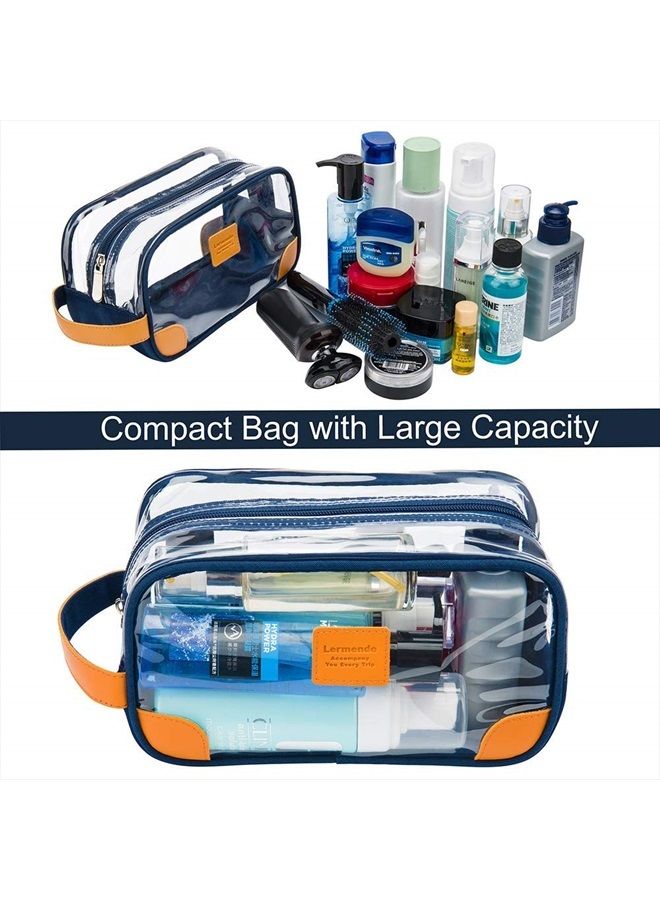 Lermende Toiletry Bag for Men and Women, Mens Toiletry Bag for Traveling.Clear Shaving Dopp Kit for Men Travel Toiletry Bag Unisex Bathroom Travel Bag for Toiletries(Blue) - Image 4