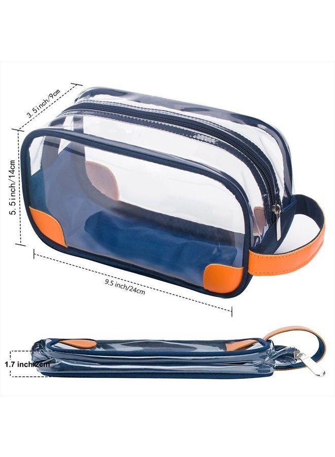 Lermende Toiletry Bag for Men and Women, Mens Toiletry Bag for Traveling.Clear Shaving Dopp Kit for Men Travel Toiletry Bag Unisex Bathroom Travel Bag for Toiletries(Blue) - Image 2