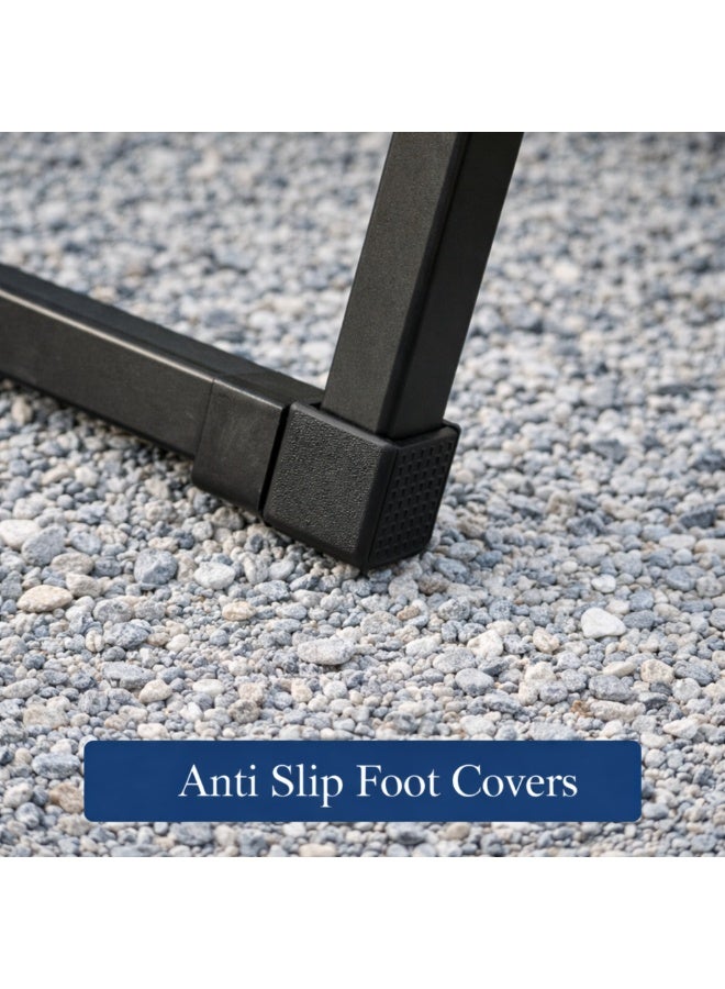 جيب كرسي تخييم قابل للطي شديد التحمل من جيب دبل أوكسفورد - كرسي محمول قابل للطي للاستخدام الخارجي/الشاطئ/النزهات مع مسند ذراع خشبي - بيج وأخضر عسكري - Image 5