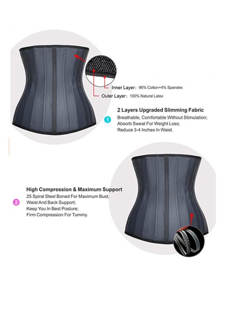 Alissa Womens Waist Trainer Underbust 25 Steel Boned Sports Fitness Workout Hourglass Body Shaper Weight Loss Large - Image 2