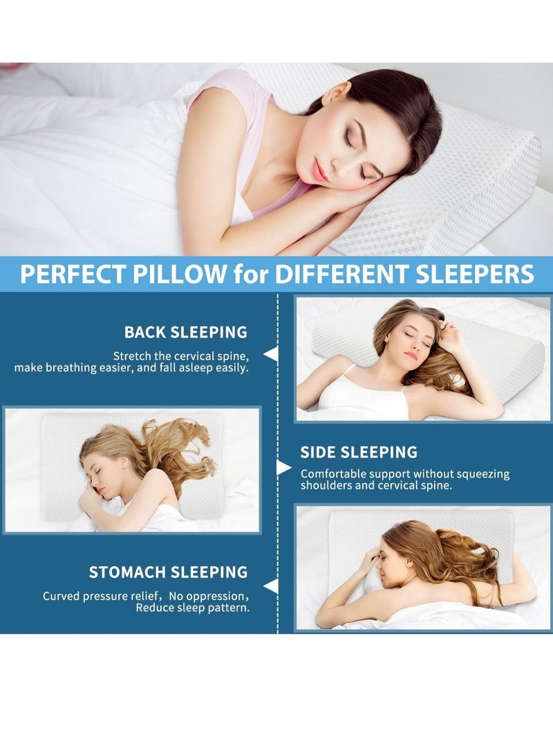 Ergonomic Cervical Orthopedic Sleep Neck Pillow for Neck Shoulder Pain Side Sleeper Neck Contour Support Memory Foam - Image 4