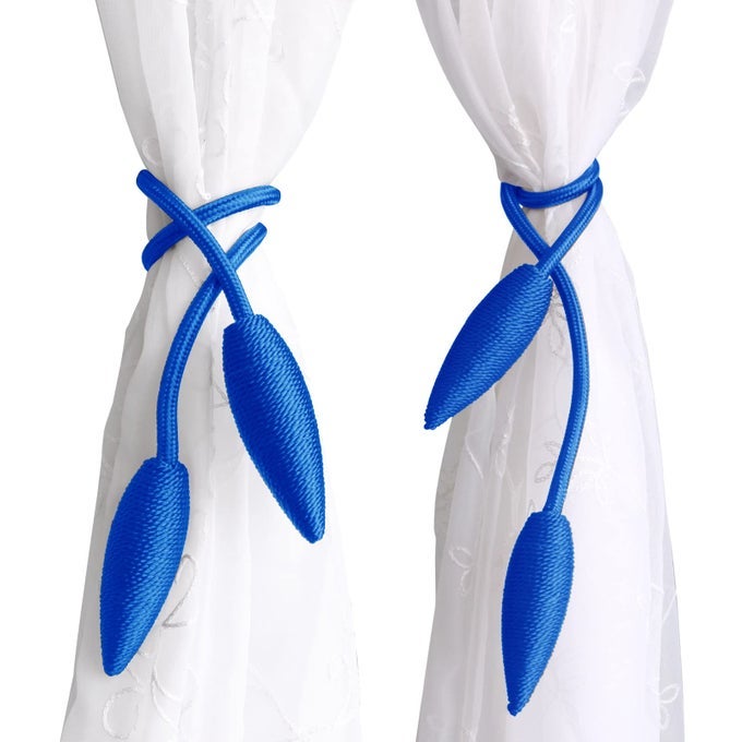 2 PIECES CURTAIN TIEBACKS CLIPS CREATIVE WINDOW DRAPE TWIST TIE BACKS EUROPEAN STYLE CUSTOM MADE CURTAIN HOLDERS DECORATIVE DRAPERIES HOLDBACKS ROYAL BLUE