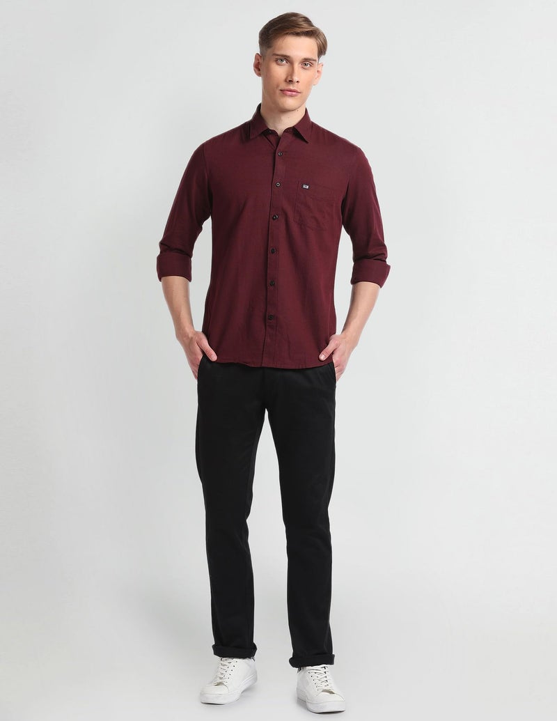 Arrow Solid Slim Fit Mens Casual Shirts - 100% Cotton, Breathable & Comfortable, Full Sleeves Shirts for Men - 39, Brown - Image 4