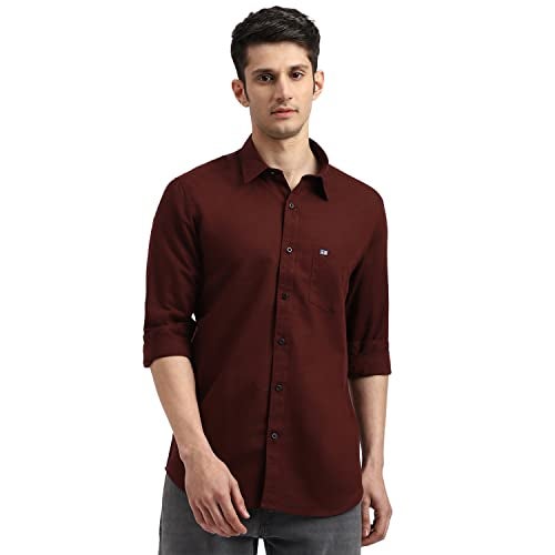 Arrow Solid Slim Fit Mens Casual Shirts - 100% Cotton, Breathable & Comfortable, Full Sleeves Shirts for Men - 39, Brown - Image 1