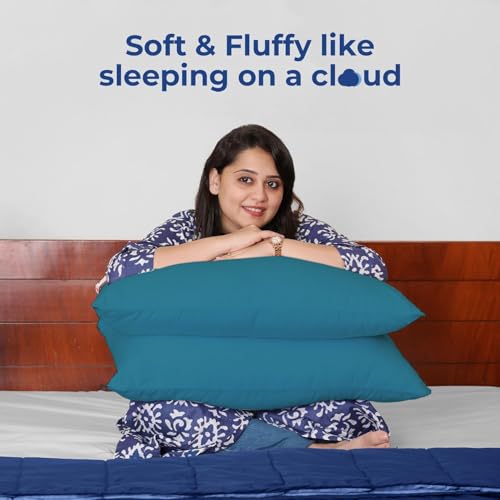 Zinnia Comfort Soft Microfiber Bed Pillows for Sleeping | Deep Blue, Regular Size 16 x 24 Inches | Soft & Comfortable Set of Pillow for Home & Daily Use | Pack of 2 - Image 5