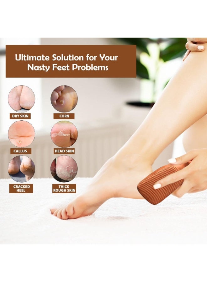 Q TRIPLE A QAAA Premium Organic Clay Foot Scrubber | Natural Terracotta Callus Remover & Heel Exfoliator | Dead Skin Remover | Clay Pumice Stone (Pack of 3) - Image 5