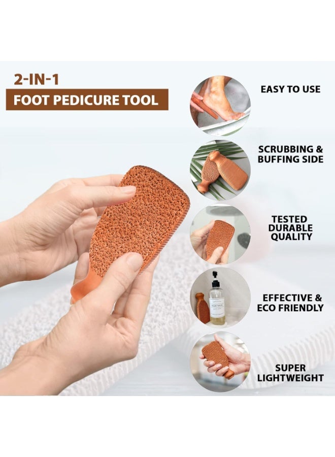 Q TRIPLE A QAAA Premium Organic Clay Foot Scrubber | Natural Terracotta Callus Remover & Heel Exfoliator | Dead Skin Remover | Clay Pumice Stone (Pack of 3) - Image 4