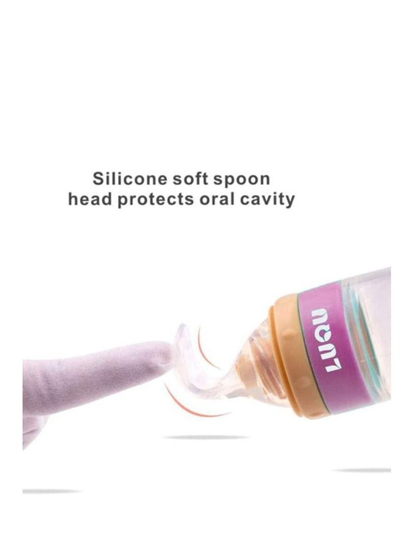 LuQu - Ultra-Soft Silicone Body Baby Food Dispensing Spoon With Special Head And Dust Cover - Pack Of 2 - Image 1