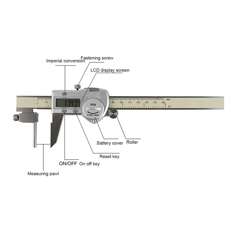Stainless Steel 6 Inch Digital Caliper Auto Off Inch mm Conversion for DIY 3D Printing - Image 4